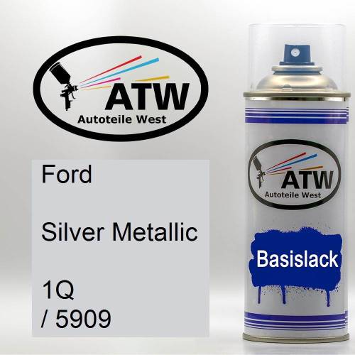 Ford, Silver Metallic, 1Q / 5909: 400ml Sprühdose, von ATW Autoteile West.